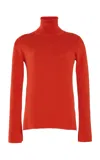 Ashlyn Kiana Silk Turtleneck In Orange