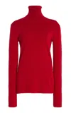 Ashlyn Kiana Silk Turtleneck In Red