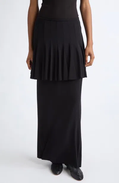 Ashlyn Klein Layered Maxi Skirt In Black