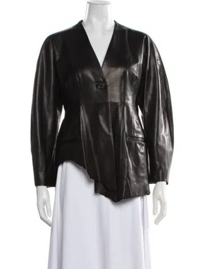 Pre-owned Ashlyn Leather Jacket W/ Tags In Black