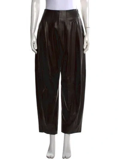 Pre-owned Ashlyn Leather Wide Leg Pants W/ Tags In Black