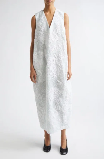 Ashlyn Lena Floral Silk Blend Jacquard Dress In White