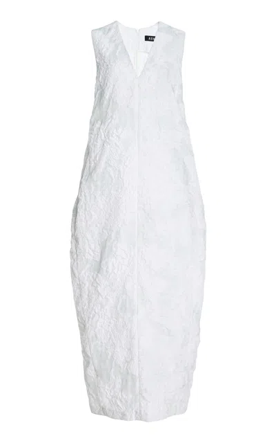 Ashlyn Lena Silk Jacquard Maxi Dress In White