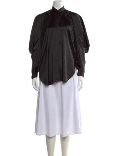 Pre-owned Ashlyn Long Sleeve Blouse In Black