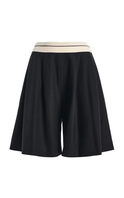 Ashlyn Low-rise Knit Mini Shorts In Blue