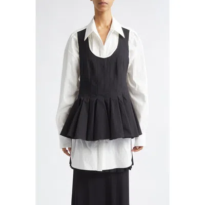 Ashlyn Mae Cotton Blend Tie Back Shirt In Black