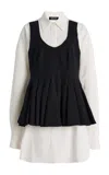 Ashlyn Mae Cotton Jacquard Tie-back Mini Dress In White