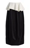 Ashlyn Mara Ruffled Cotton-blend Maxi Skirt In Multi