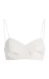 Ashlyn Mason Structured Cotton Jacquard Bralette In White