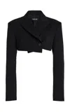 Ashlyn Mccoy Wool Gabardine Jacket In Black