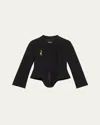 Ashlyn Prince V-neck Asymmetric Jacket In Black