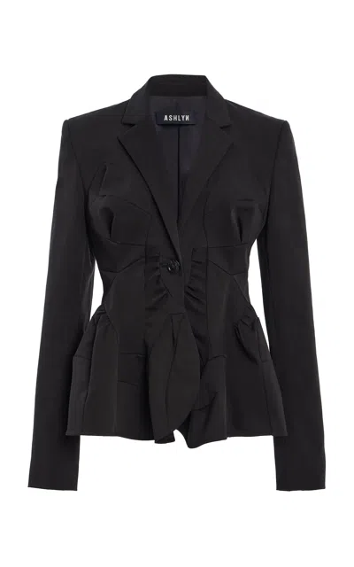 Ashlyn Puzzle Cotton Jacket In Black