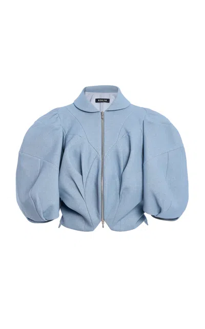 Ashlyn Puzzle Poplin Jacket In Blue