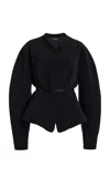 Ashlyn Reed Pleated-hem Jacket In Black