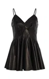 Ashlyn Remi Puzzle Leather Top In Black