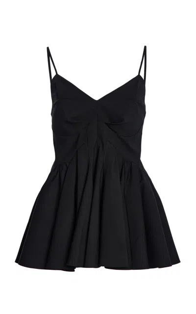 Ashlyn Remi Wool Peplum Blouse In Black