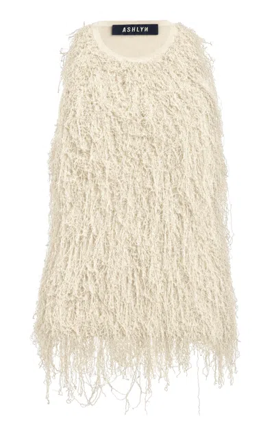 Ashlyn Ruffled Knit Tank Top In Animal Print
