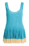 Ashlyn Shino Double-hem Tank In Blue