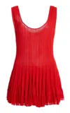Ashlyn Shino Double-hem Tank In Red