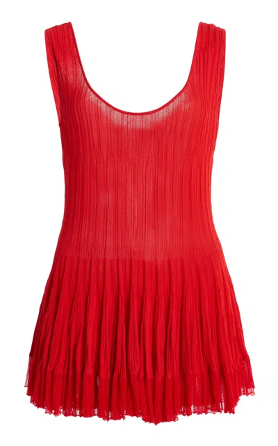 Ashlyn Shino Double-hem Tank In Red
