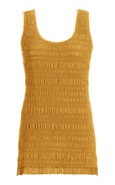 Ashlyn Smocked Cotton-blend Top In Animal Print