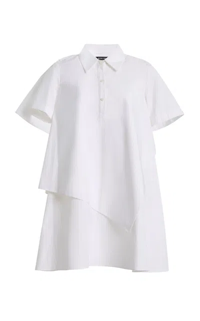 Ashlyn Trapeze Cotton Mini Dress In White