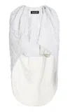 Ashlyn Urna Silk Jacquard Long Cape In White