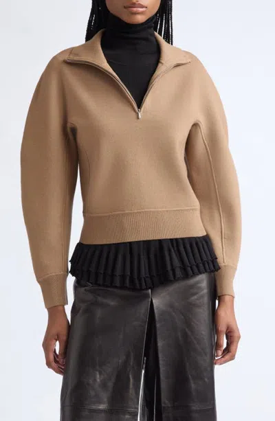 Ashlyn Vale Half Zip Sweater In Sand