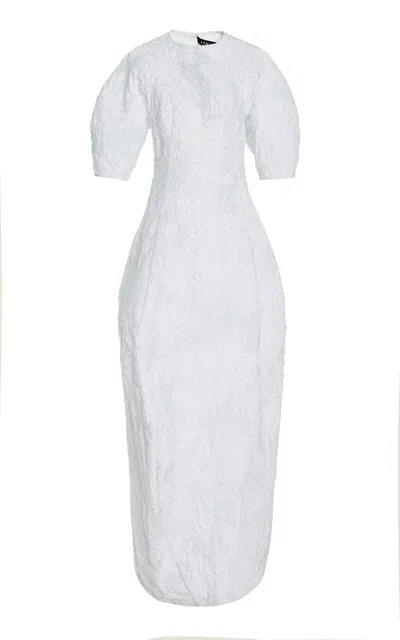 Ashlyn Vessa Silk Jacquard Gown In White