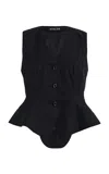 Ashlyn William Cotton Jacquard Vest In Black