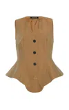 Ashlyn William Cotton Vest In Khaki