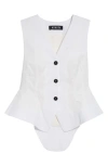 Ashlyn William Flared Vest In White