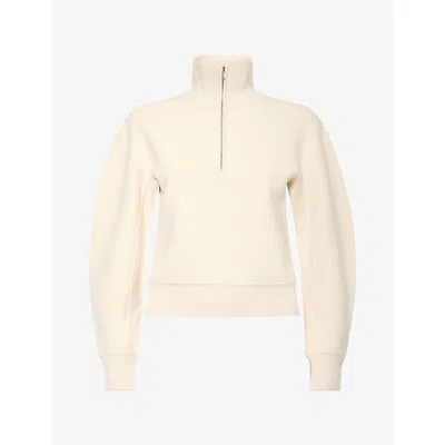 Ashlyn Womens Ash Half-zip Wool-blend Jumper Ivory In Neutral