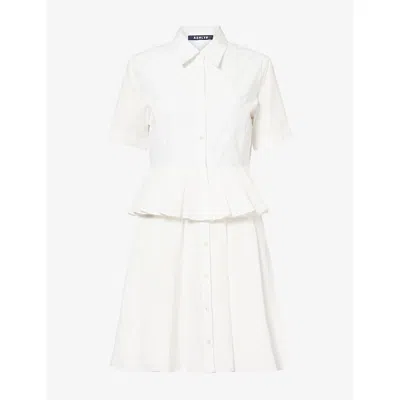 Ashlyn Womens  Lulu Pleated Cotton Mini Dress In White