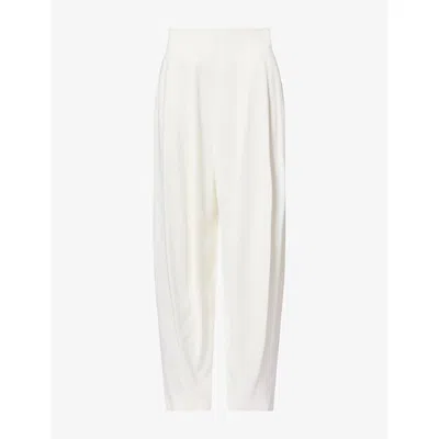 Ashlyn Womens Blaine Barrel-leg Cotton Trousers White