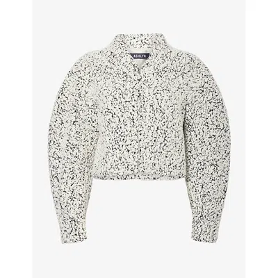 Ashlyn Womens Mila Short Bouclé Jacket White In Gray