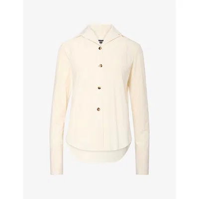 Ashlyn Womens Tian Relaxed Cotton Shirt Cream In Neutral