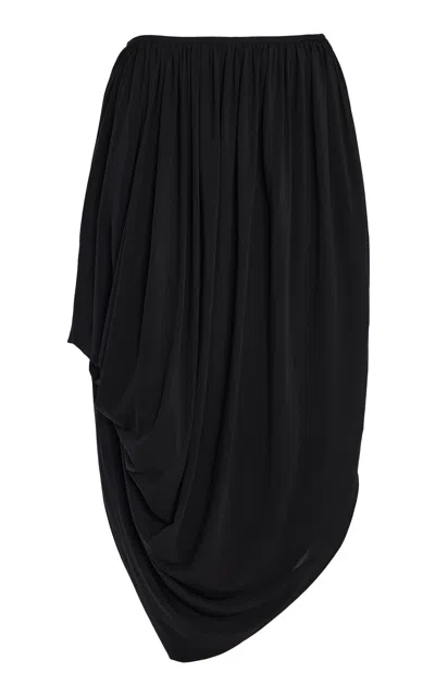 Ashlyn Yuni Gathered Midi Skirt In Black