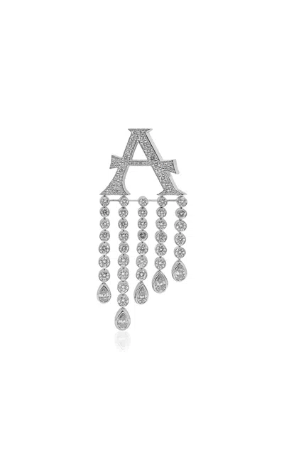 Ashna Mehta 18k White Gold Alphabets 'a To Z' Customized Waterfall Bag Bijoux