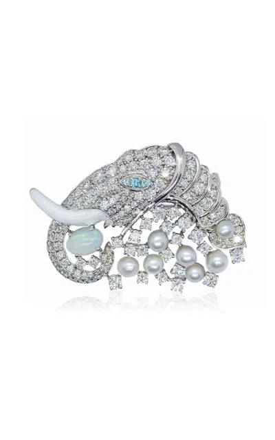 Ashna Mehta 18k White Gold Elephant Customized Bag Bijoux