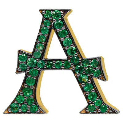 Pre-owned Ashna Mehta Alphabet Bag Bijoux With Natural Emeralds In Multi