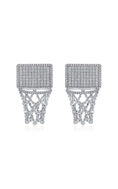 Ashna Mehta Basketball Hoop Earrings In Silver