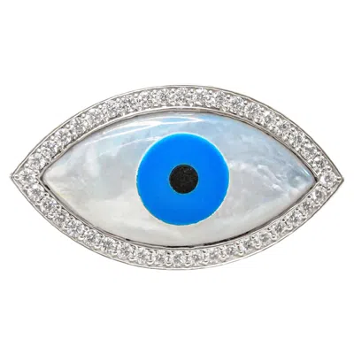 Pre-owned Ashna Mehta Evil Eye (marquise) Bag Bijoux With Natural Diamonds In Multi