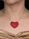 Ashna Mehta Ruby Heart Bag Charm In Red