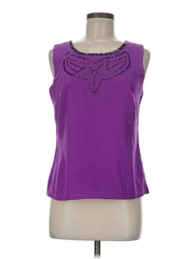 Pre-owned Ashro Sleeveless Top Purple Keyhole Neckline Tops