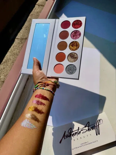 Ashunta Sheriff Beauty Unicorn Multichrome Glitter Shadow Palettee In Glitter & Matte Shadow Pallete