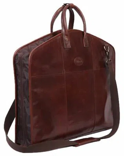 Pre-owned Ashwood Leather Mens Folding Suit Carrier - Brown