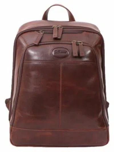 Pre-owned Ashwood Leather Unisex Laptop Business Rucksack - Brown
