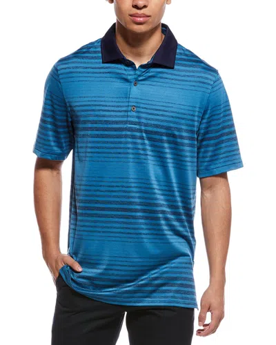 Ashworth Breezy Stripe Polo Shirt In Blue