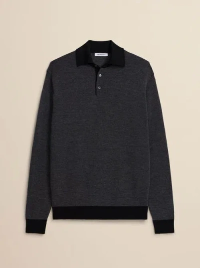 Ashworth Golf Extrafine Merino Birdseye Polo In Black